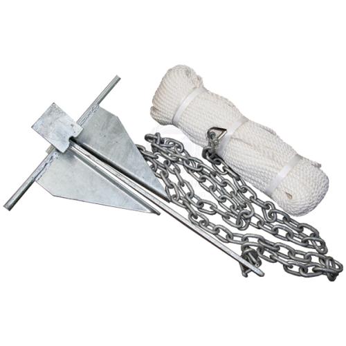 Sand Anchor Kit 3.6kg, 8lb With Chain & 8mm x 50m silver rope