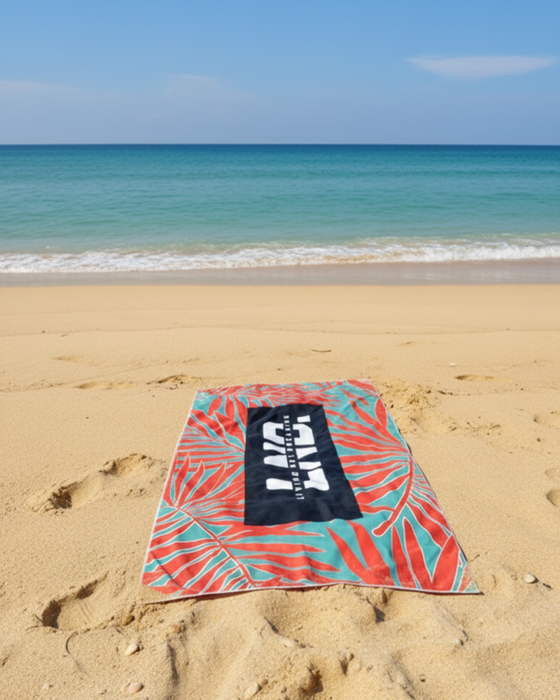LND Red Palm Beach Towel