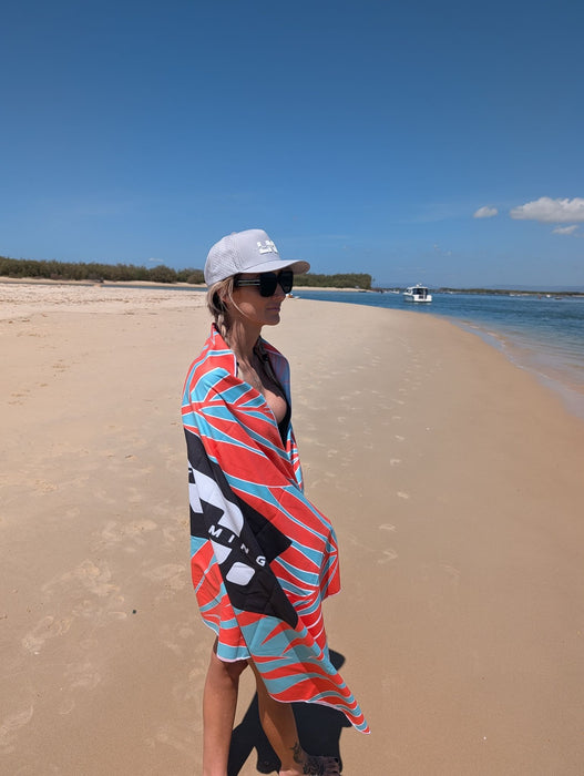 LND Red Palm Beach Towel