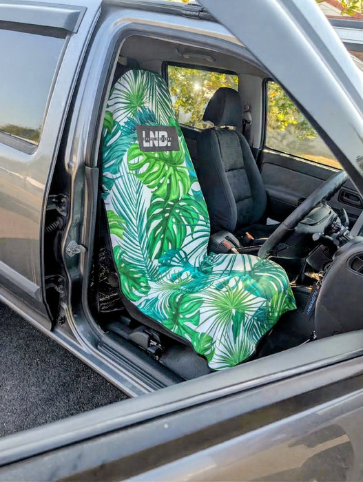 LND. Towel Seat Cover Green Palm