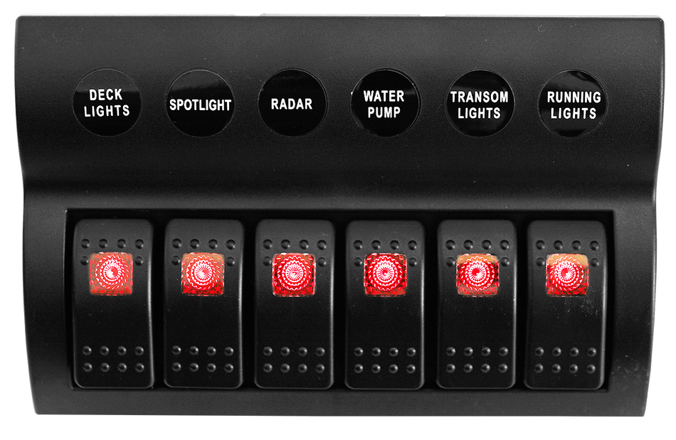 6 Gang Switch Panel With Circuit Breakers - Pre Wired