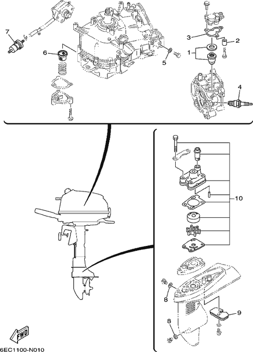 Aftermarket Yamaha 4-6HP 4 Stroke Major Service Kit 2010+