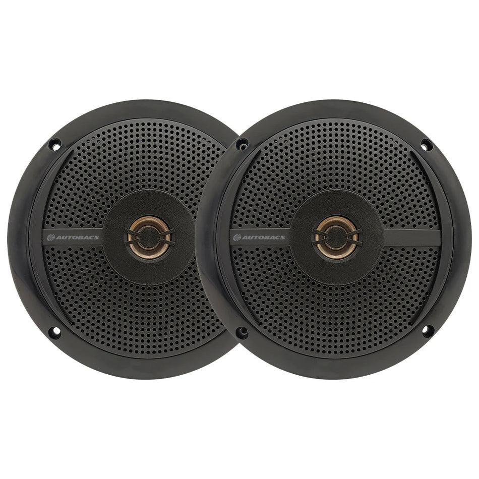 AUTOBACS M620B - 6.5 Inch 2-Way Slim Fit Marine Speakers - Black