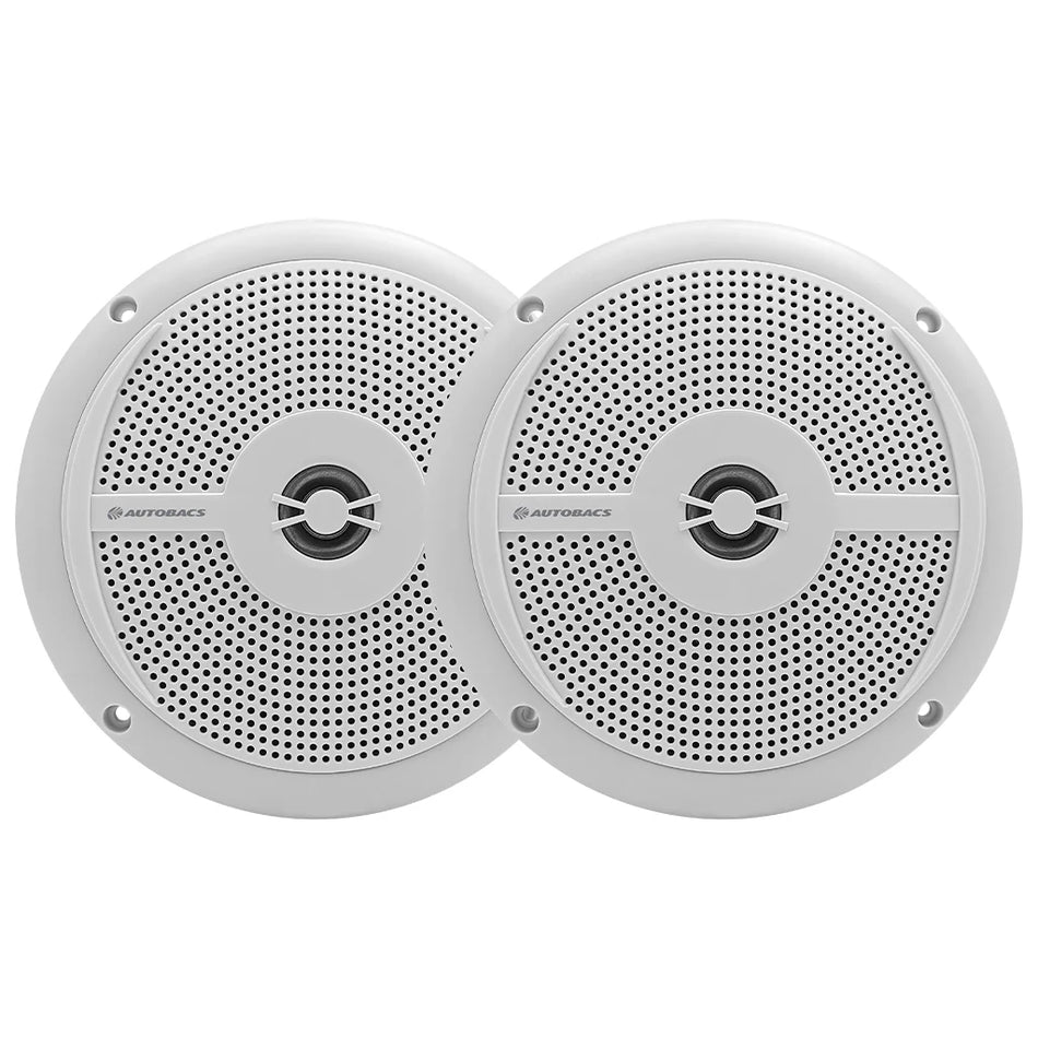 AUTOBACS M620W - 6.5 Inch 2-Way Slim Fit Marine Speakers - White