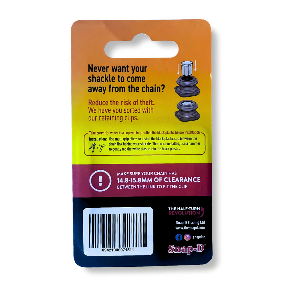 Snap-D Anti-Theft Shackle Retaining Clips (2-Pack)