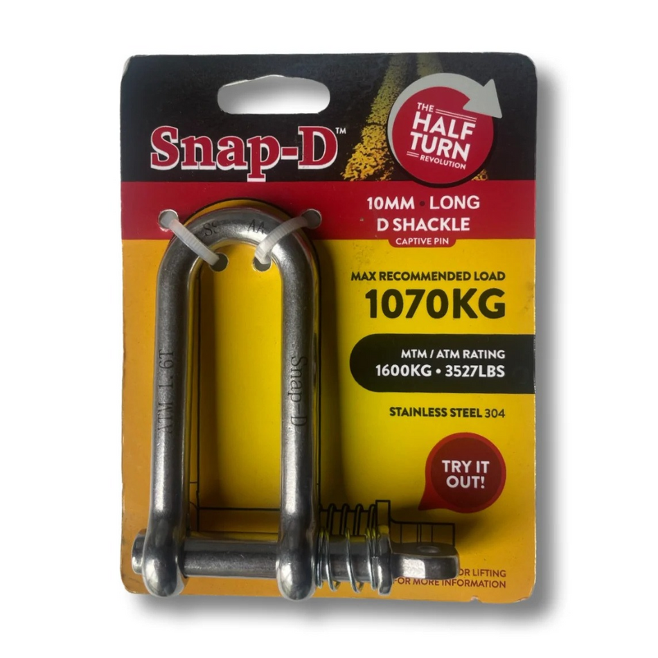 Snap-D 10mm Long D-Shackle (1600kg ATM)