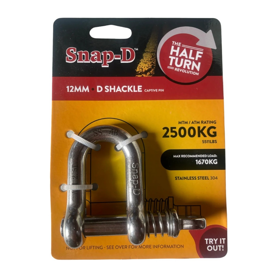 Snap-D 12mm D Shackle (2500kg ATM)