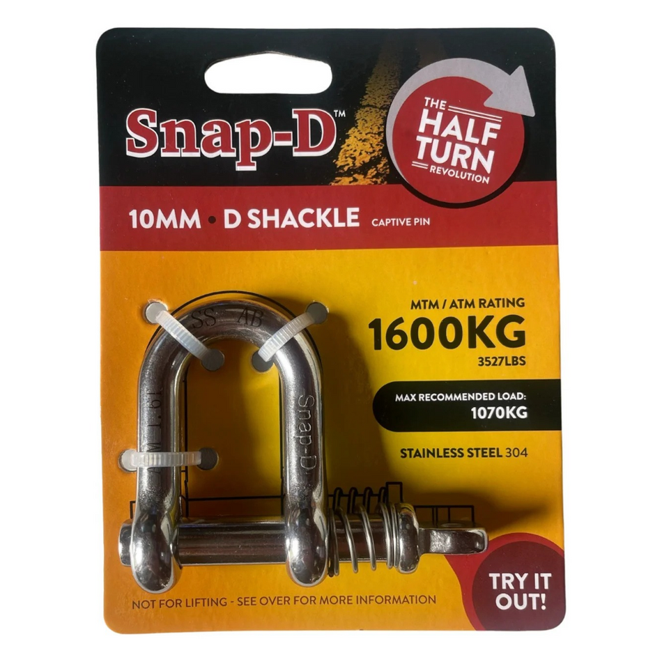 Snap-D 10mm D Shackle (1600kg ATM)