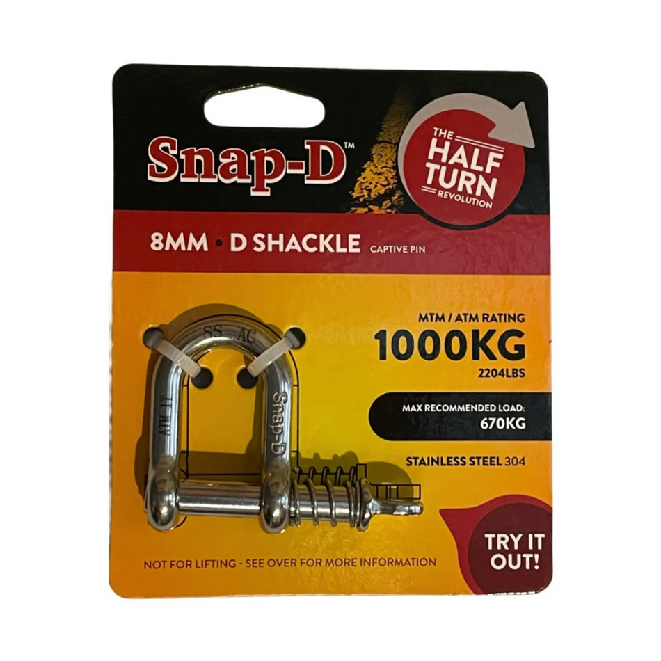 Snap-D 8mm D Shackle (1000kg ATM)