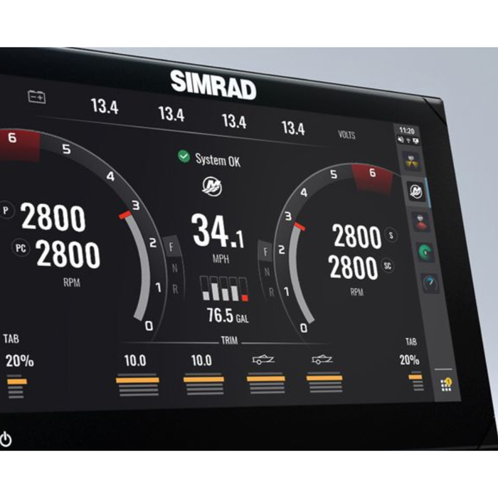 Simrad – NSX 3012 – 12 inch chartplotter with 3 in 1 Active imaging transducer & C-MAP DISCOVER X AUS/NZ charts