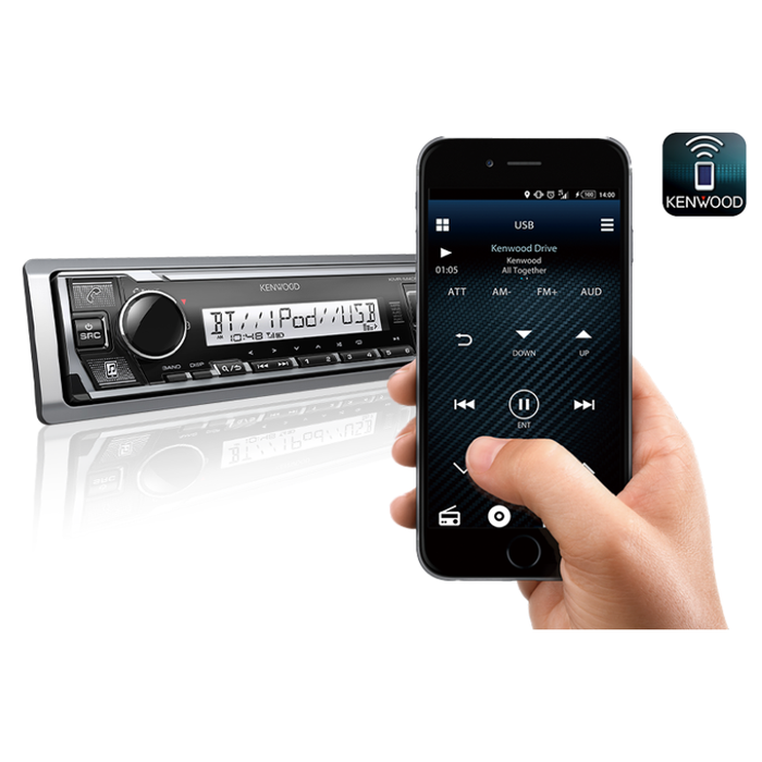 KENWOOD MARINE MECHLESS DAB+ BLUETOOTH STEREO HEAD UNIT KMR-M508DAB