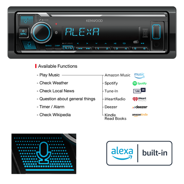 KENWOOD MARINE MECHLESS DAB+ BLUETOOTH STEREO HEAD UNIT KMR-M508DAB