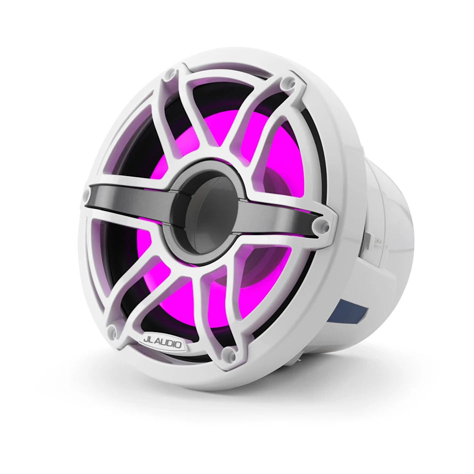 JL Audio M6 10 inch Speakers White Sport Grill RGB LED